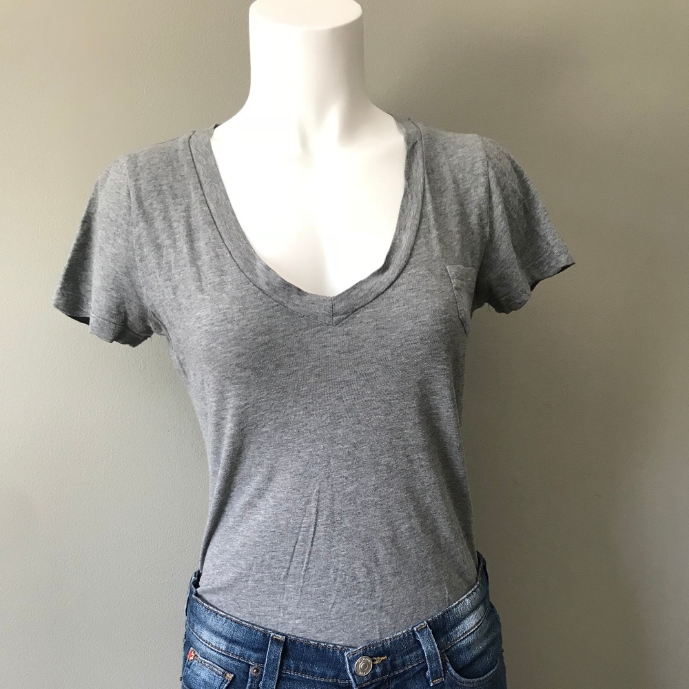 Mossimo Gray V-Neck Pocket Tee